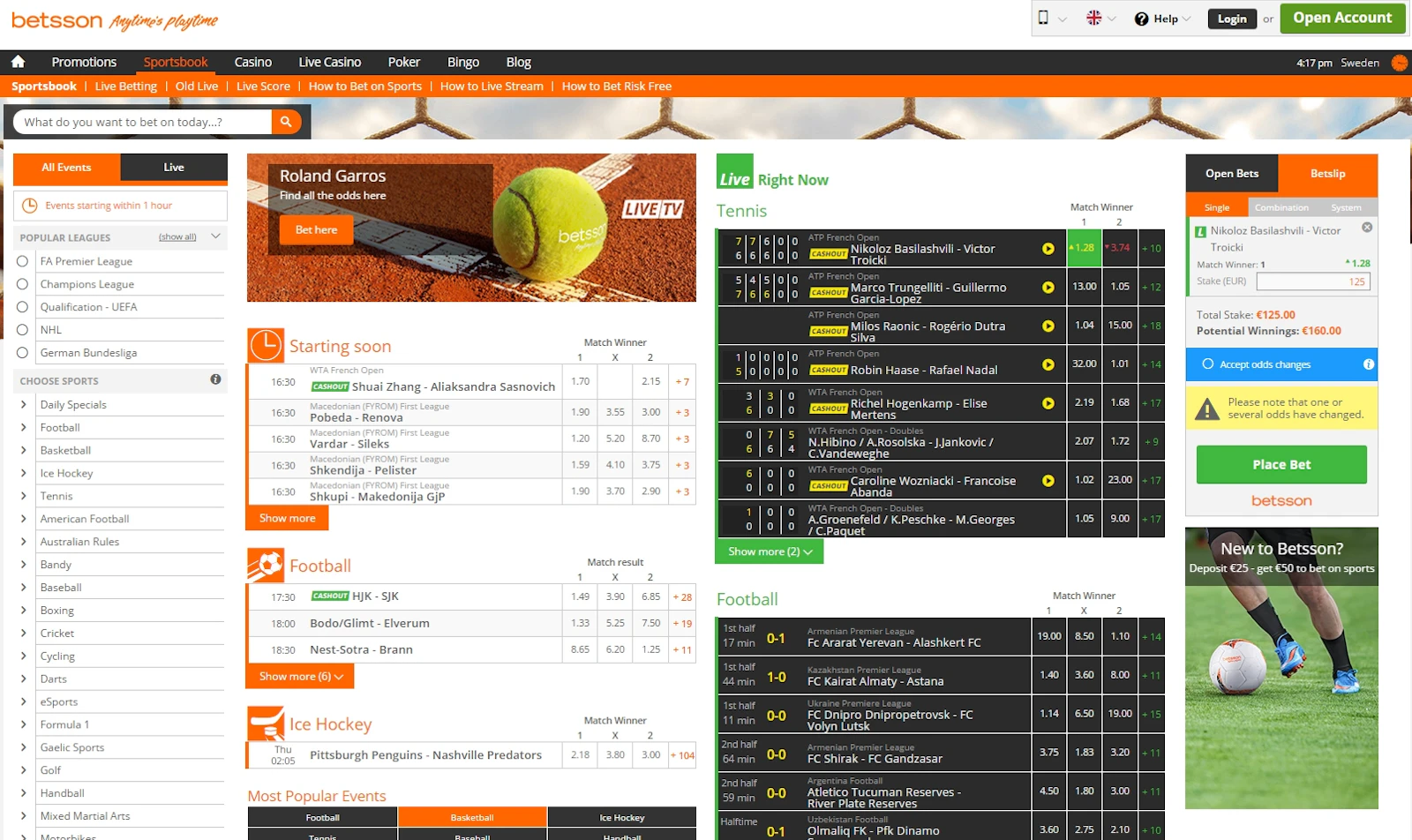 Betsson sportsbook