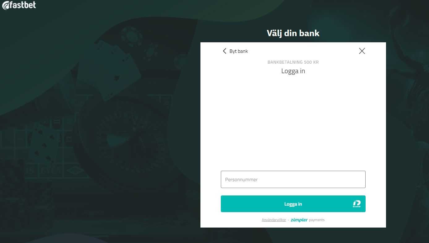 Skapa ett konto hos Fastbet med hjälp av Bank ID.