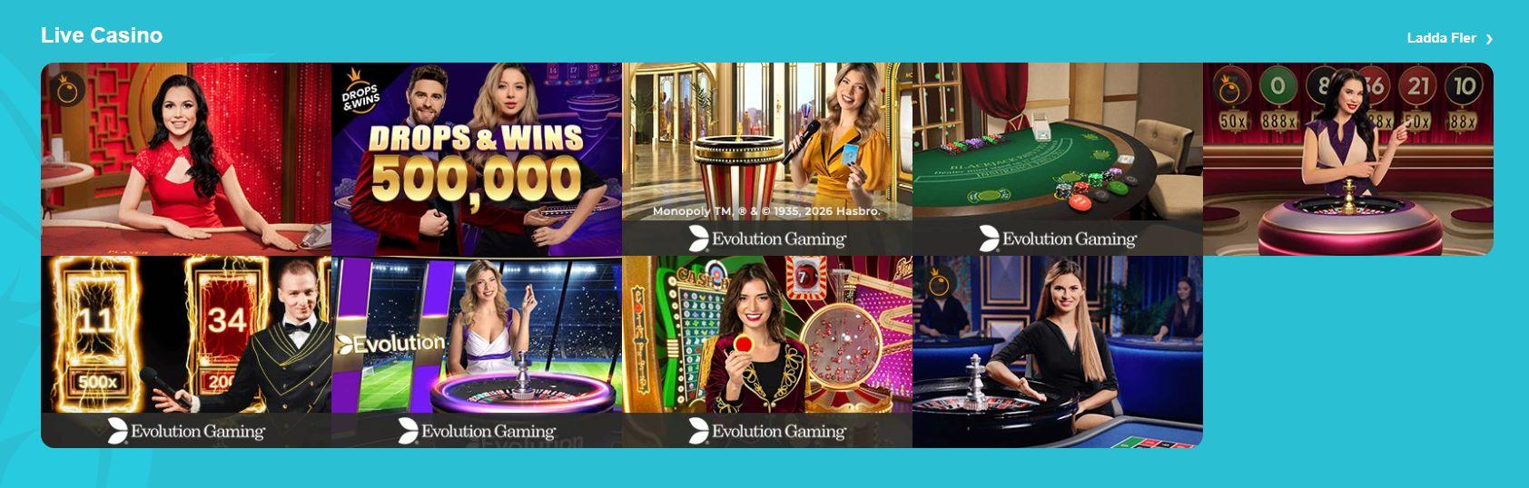 En titt på livecasinot