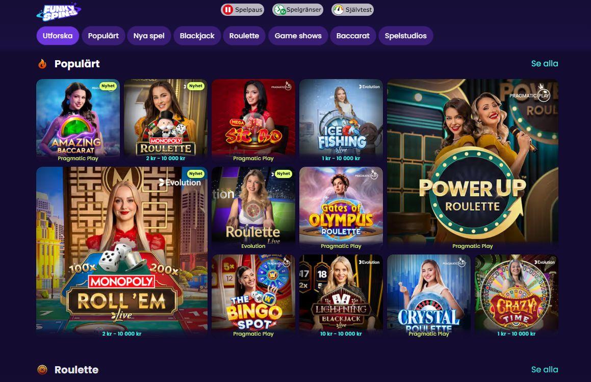 Så här ser livecasinot ut