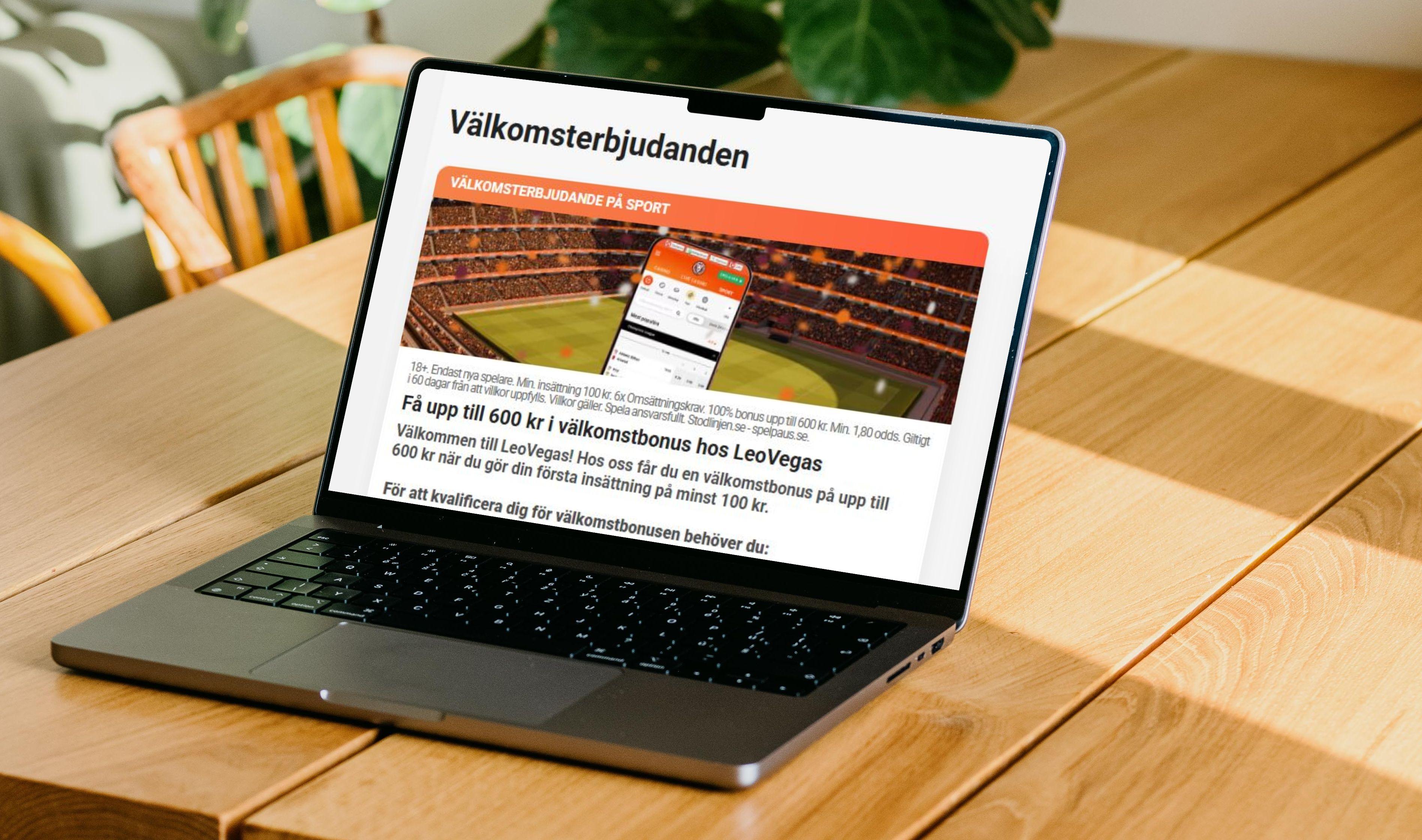 LeoVegas har en ny bettingbonus - möjlighet att håva in 600 kronor