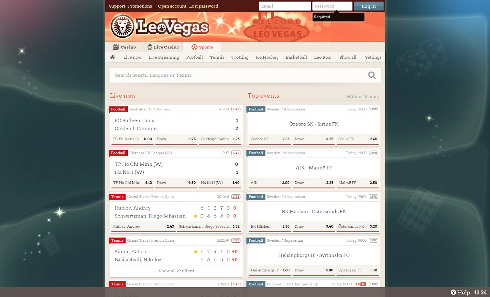 Leovegas sports