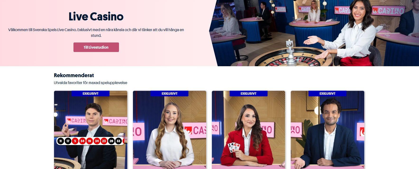 Livecasinot hos Svenska Spel