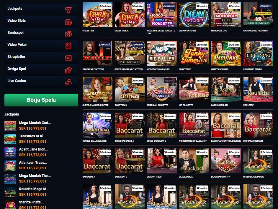 En glimt av livecasinot