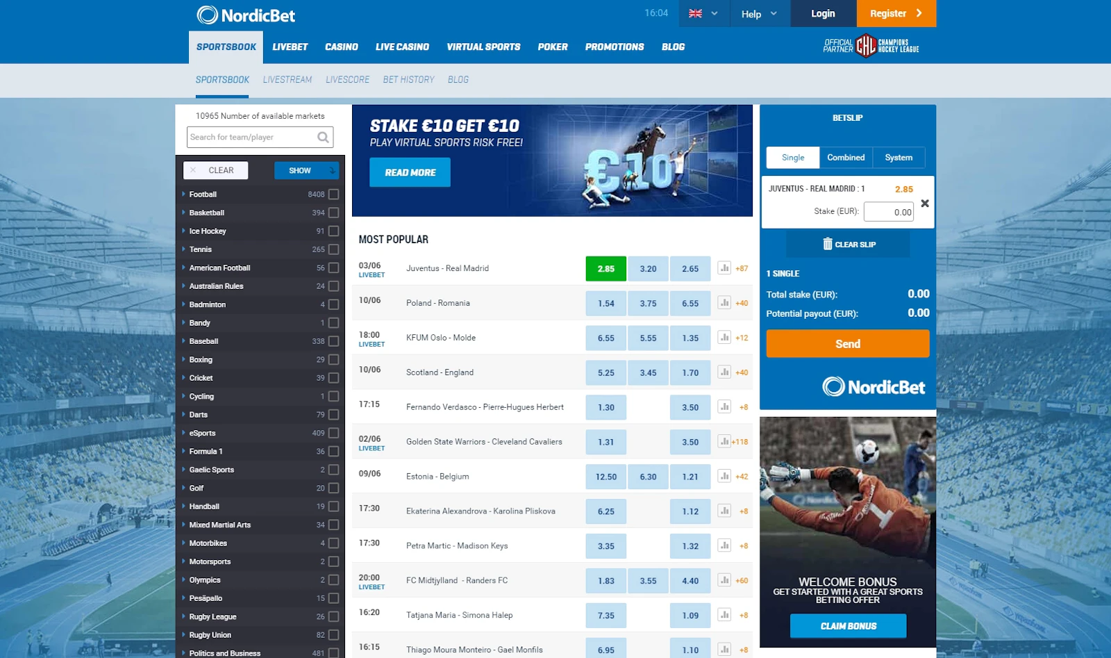 Nordicbet sportsbook