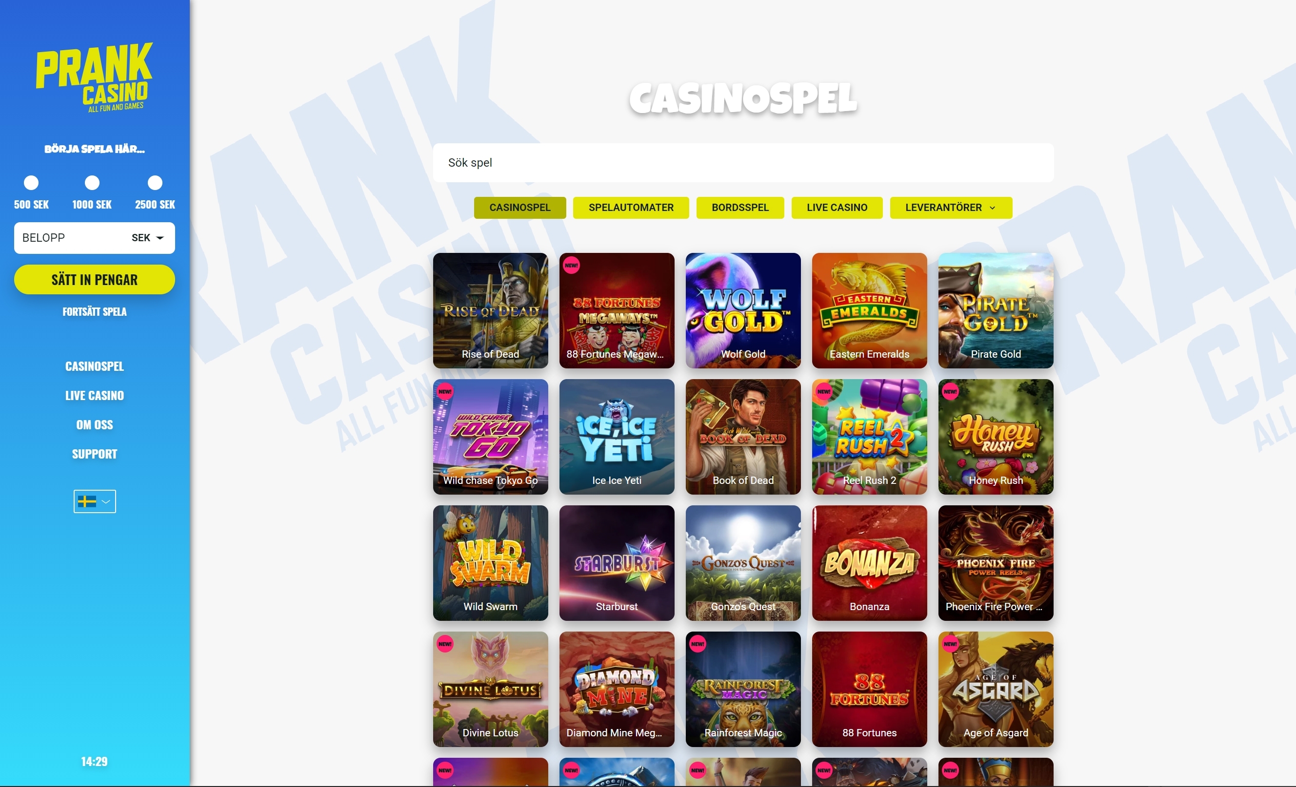 Prankcasino ny spel