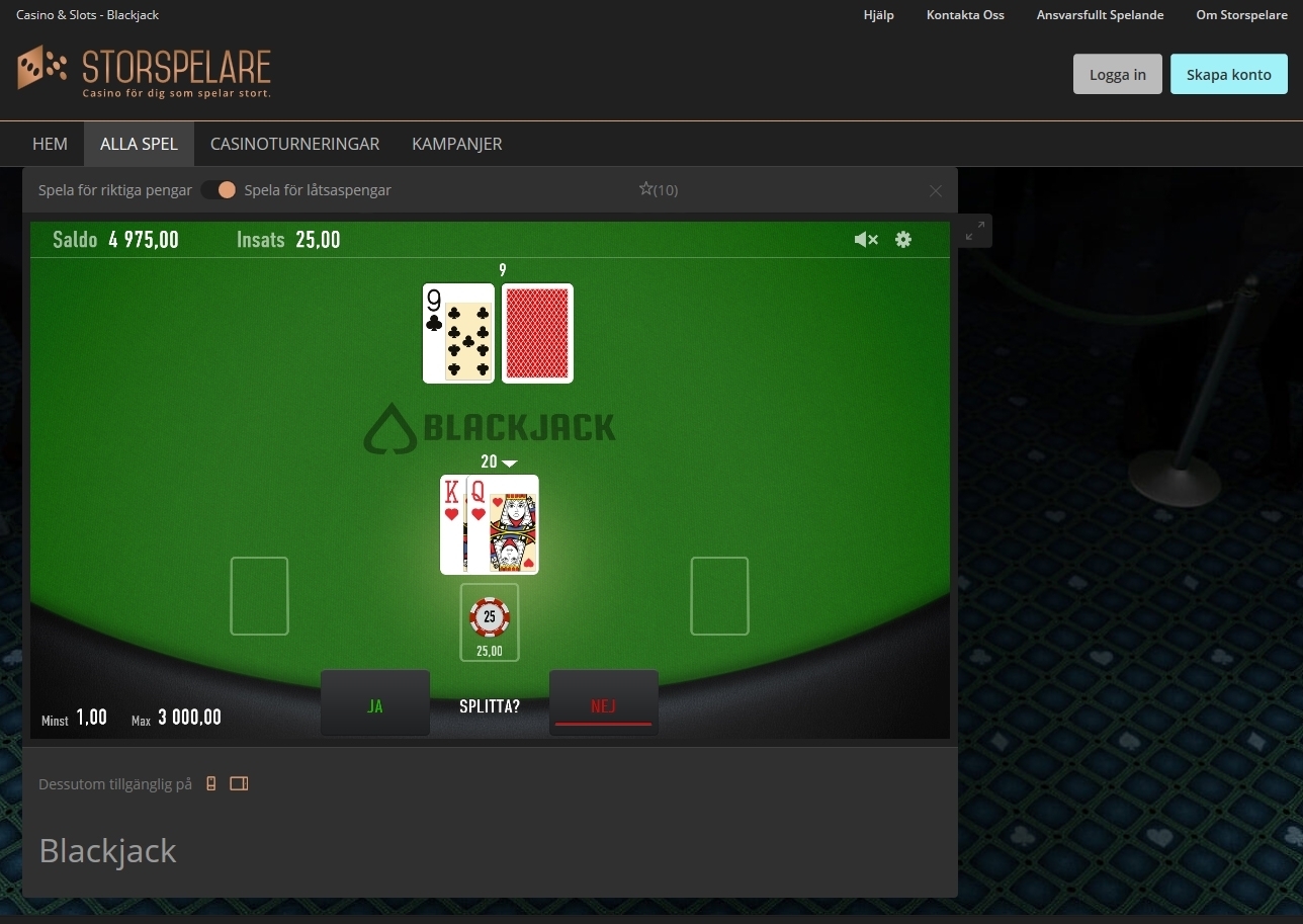 Storspelare blackjack se 1