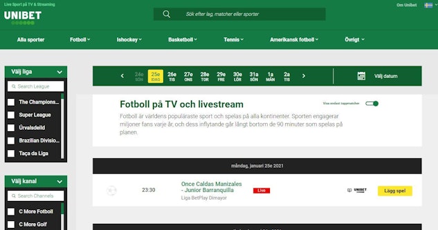 Streaming unibet