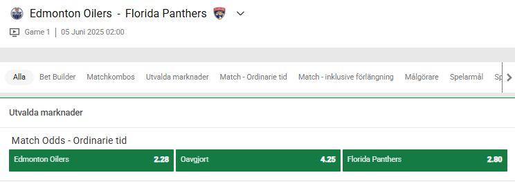 3. Unibet har höga odds i NHL-sammanhang