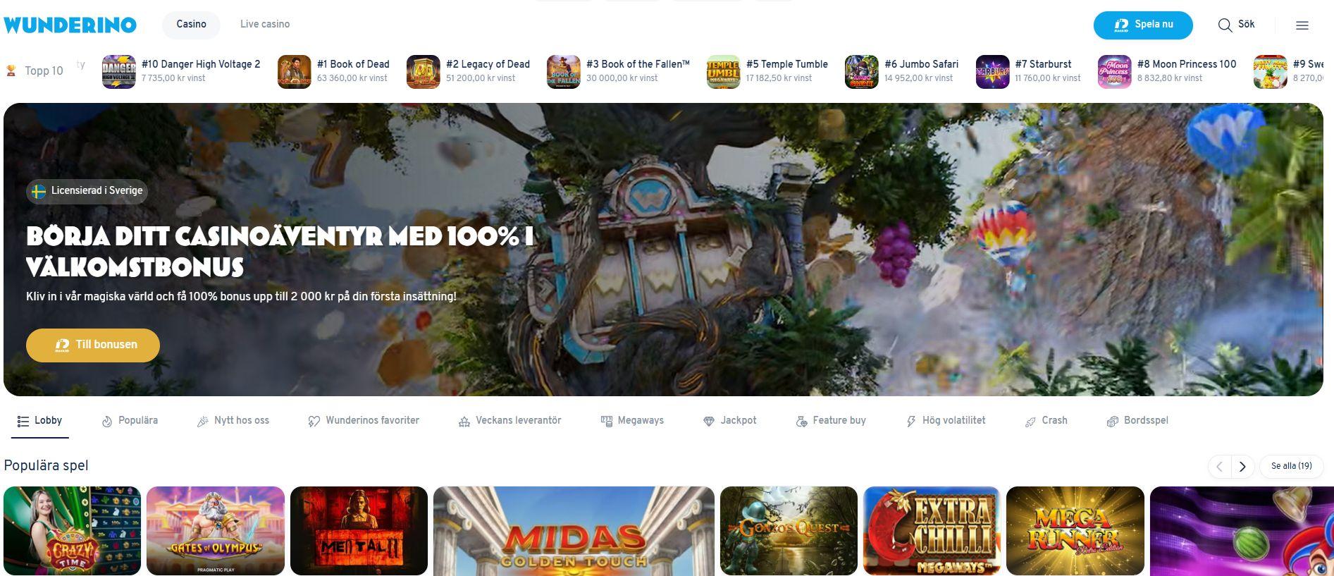 Så här ser startsidan ut