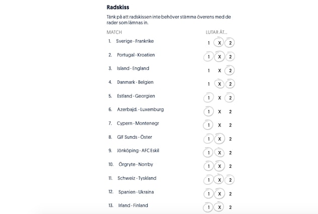 Anders Limpar Stryktipset