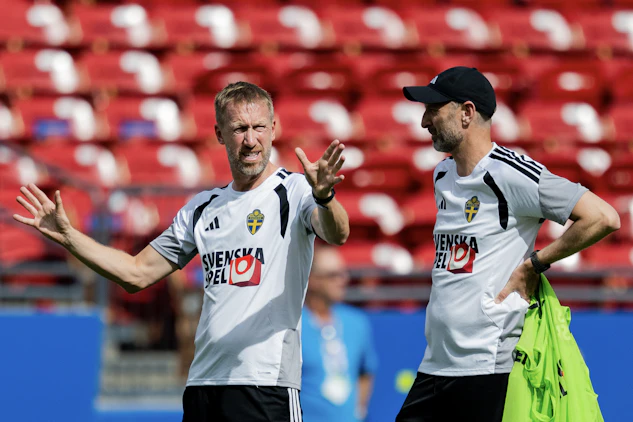 Graham Potter and assistant coach Andreas Georgson