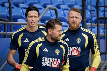 Jacob Widell Zetterstrom goalkeeper Kristoffer Nordfeldt and goalkeeper Viktor Johansson