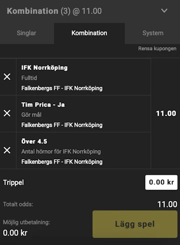 Spel IFK Norrkoping unibet