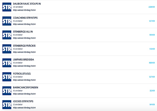 Stryktipset andelar